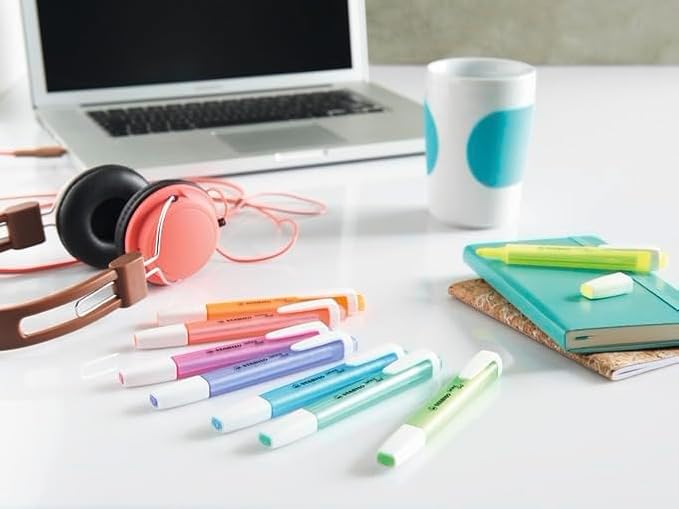Yellow, Green, Blue, Pink