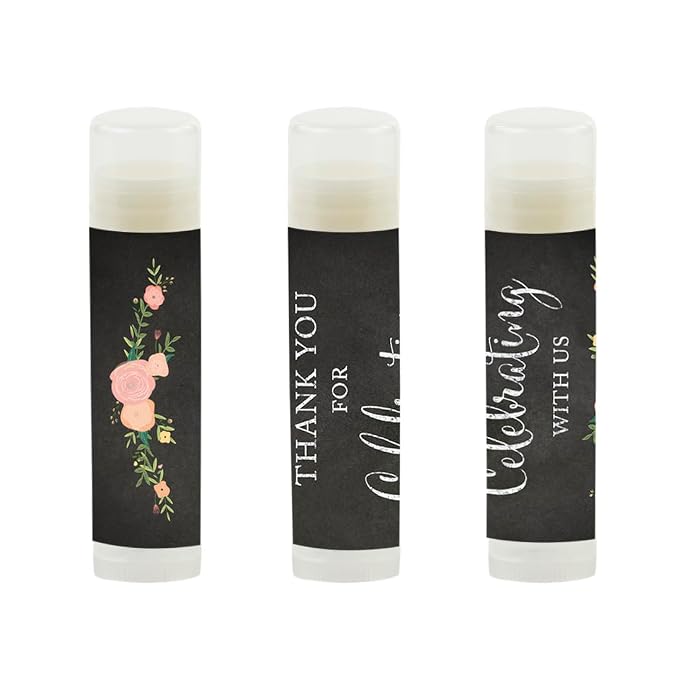 Chalkboard Floral Roses Thank You