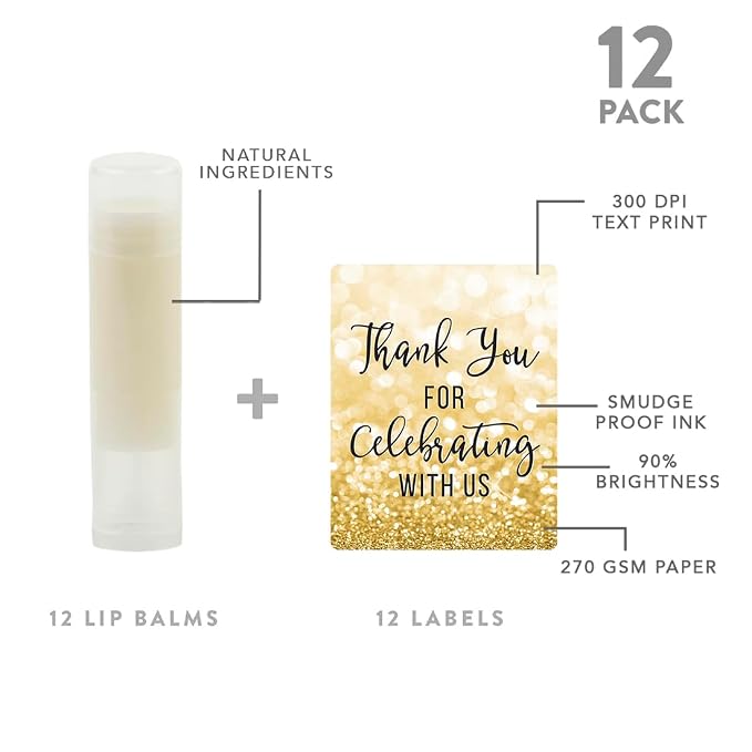 Faux Gold Glitter Shimmer Thank You