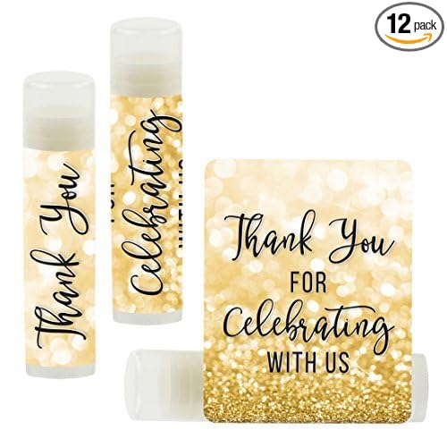 Faux Gold Glitter Shimmer Thank You