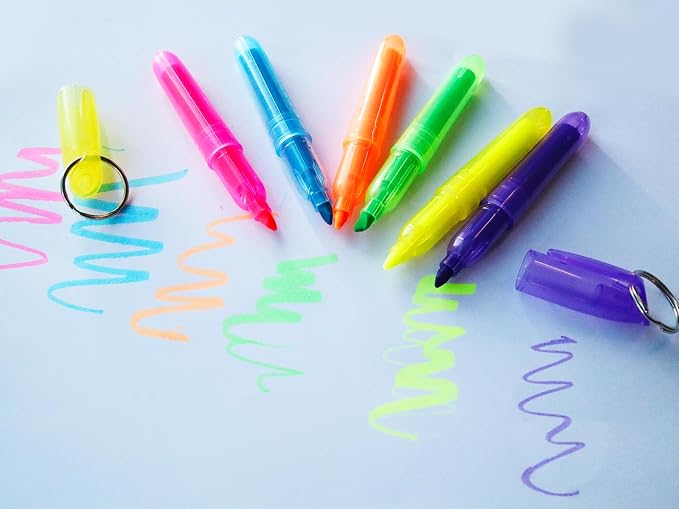 Mini Highlighters 36Pcs with Key-ring