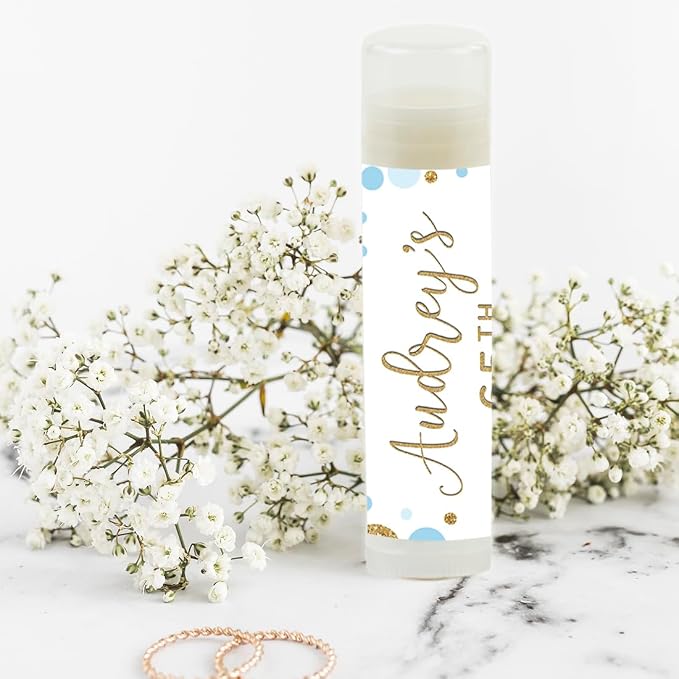 Baby Blue Faux Gold Glitter Custom