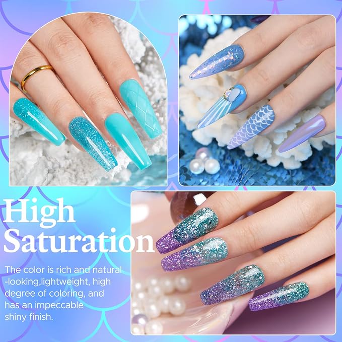 Ocean Blue Green Glitter