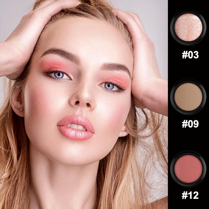 2pcs-101+102+ Fair-Light Contour/Porcelain+ Nude+#03,#09,#12