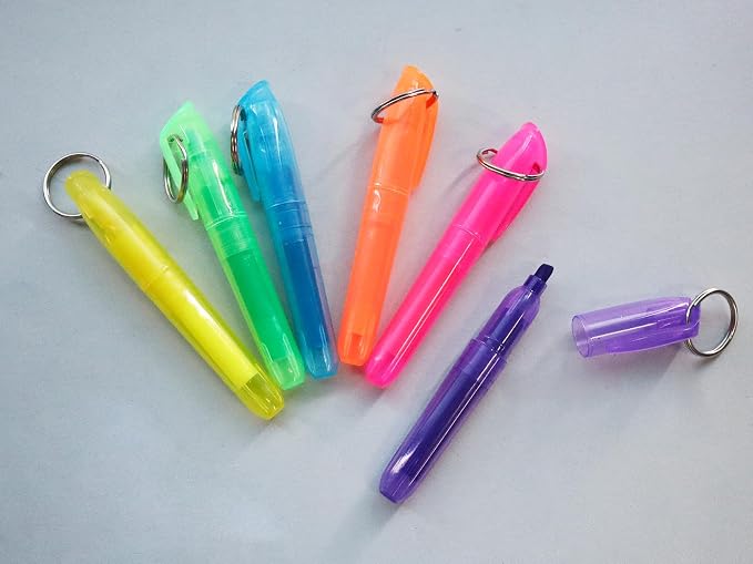 Mini Highlighters 36Pcs with Key-ring