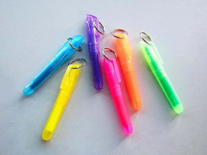 Mini Highlighters 36Pcs with Key-ring