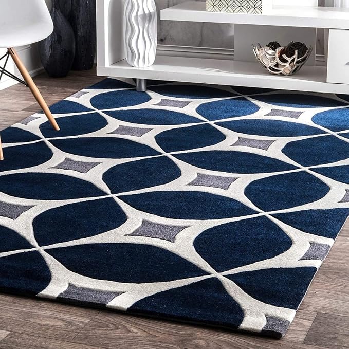 Navy Blue Trellis