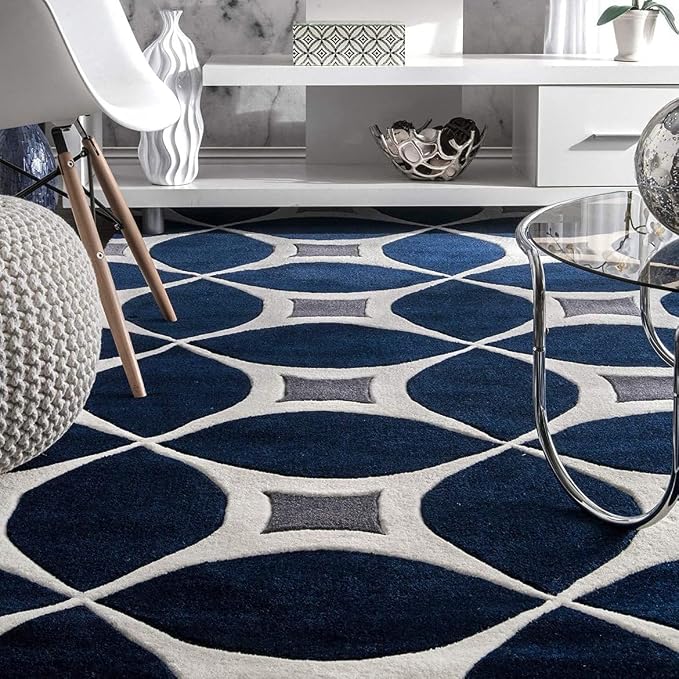Navy Blue Trellis