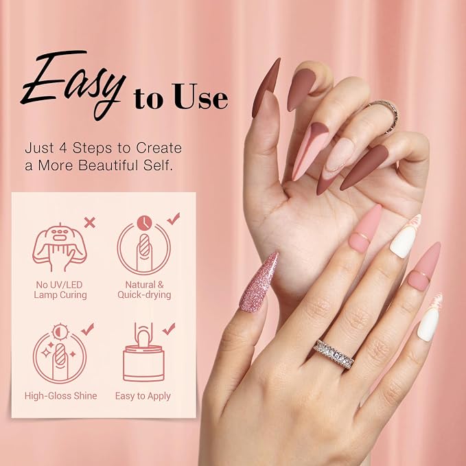 Auburn Glitter Nude Pink Brown