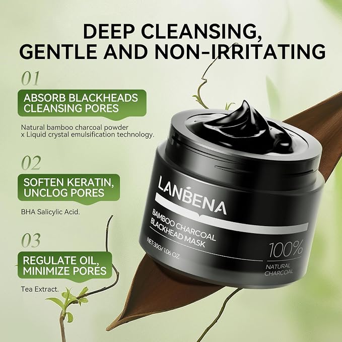 Bamboo Charcoal Pore Strips+Pore Serum