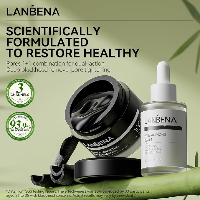 Bamboo Charcoal Pore Strips+Pore Serum