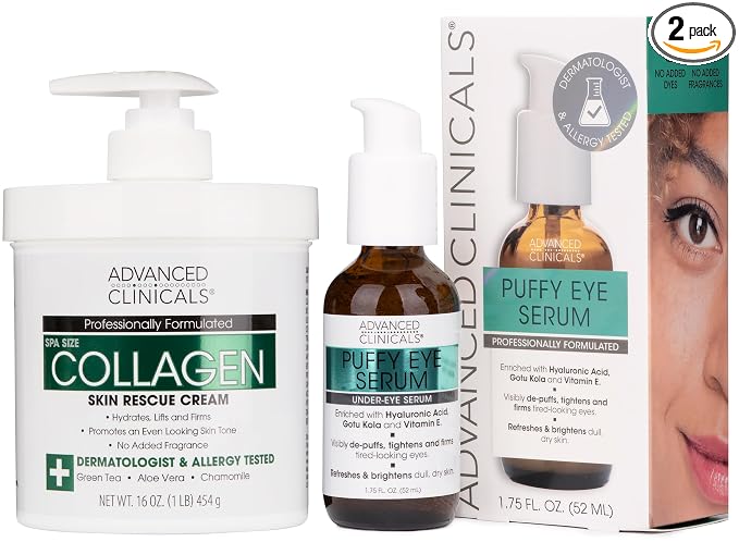 Puffy Eye Serum + Collagen Cream Bundle
