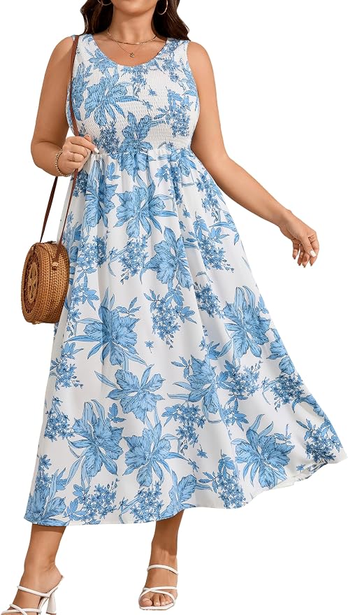 Blue White Floral