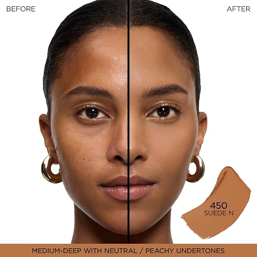 450 Suede N: medium-deep skin with neutral/deep peachy undertones