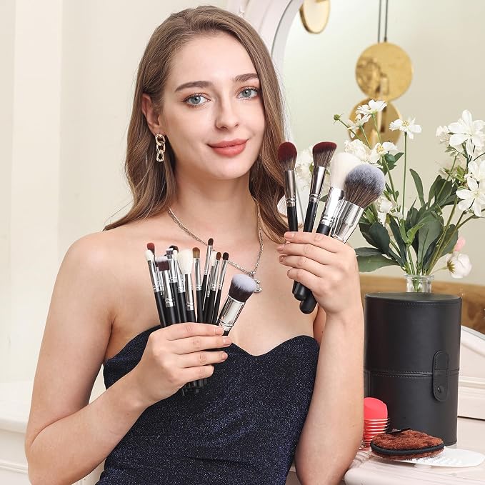 34Pcs Matte Black+Large Holder