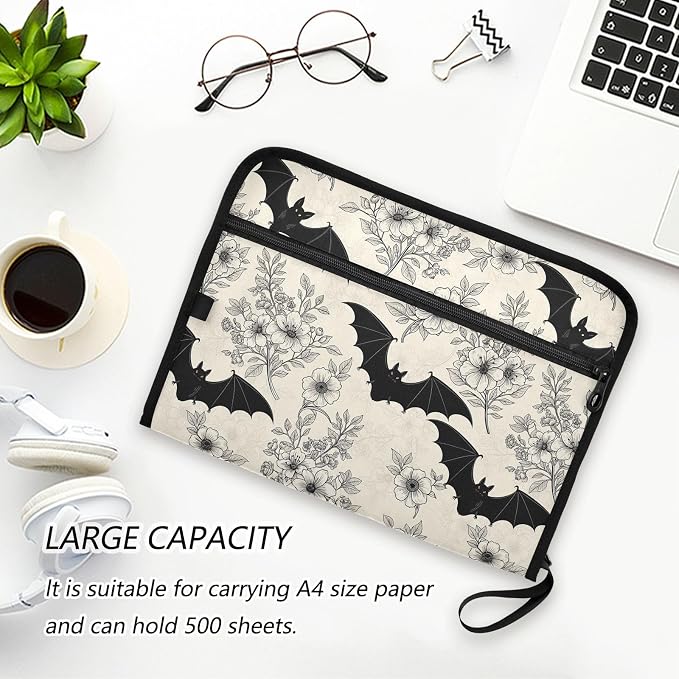 Gothic Goth Bat Floral