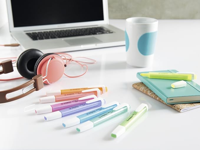 Yellow, Green, Blue, Pink
