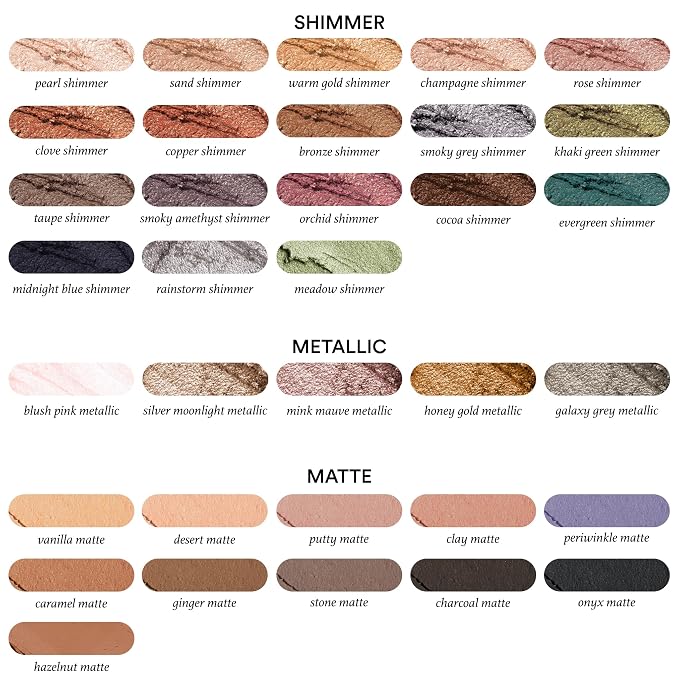 Bronze Shimmer, Warm Gold Shimmer
