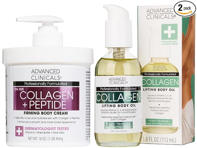 Collagen Peptides Cream + Body Oil Set