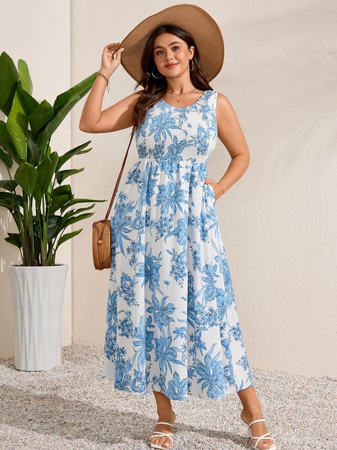 Blue White Floral
